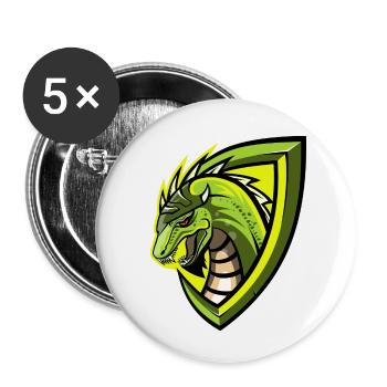 Dragon Logo - Lot de 5 petits badges (25 mm) - blanc - Devant