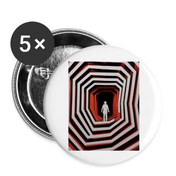 Paper cut Vertigo - Buttons small 1''/25 mm (5-pack) - white - Front