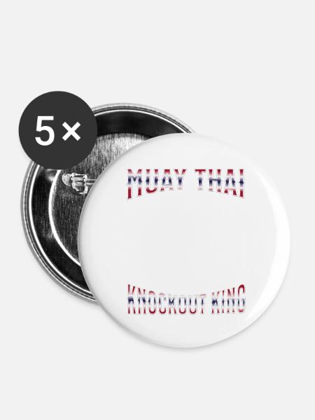 Muay Thai Boxing Muay Thai - Buttons klein 25 mm (5er Pack) - Weiß