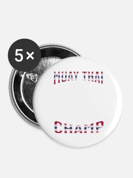 Muay Thai Boxing Muay Thai - Buttons klein 25 mm (5er Pack) - Weiß