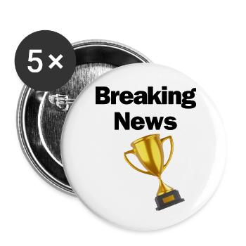 Breaking News - Buttons klein 25 mm (5er Pack) - Weiß - Vorne