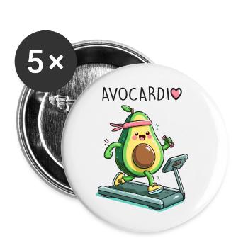 Avocardio - Buttons klein 25 mm (5er Pack) - Weiß - Vorne