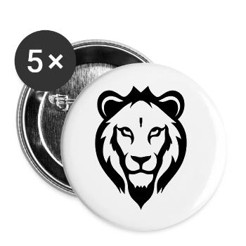 Felin jungle lion's head - Buttons small 1''/25 mm (5-pack) - white - Front