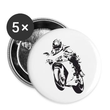 Moto Generic Style - Buttons small 1''/25 mm (5-pack) - white - Front