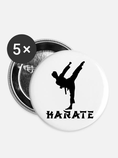 Karate - Buttons klein 25 mm (5er Pack) - Weiß