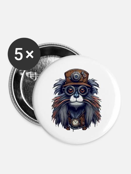 Tamarin - Buttons klein 25 mm (5er Pack) - Weiß