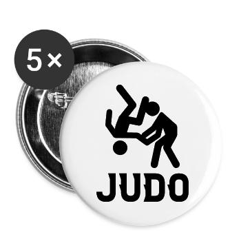 Judo - Buttons small 1''/25 mm (5-pack) - white - Front