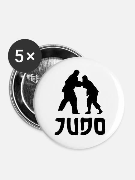 Judo - Buttons klein 25 mm (5er Pack) - Weiß