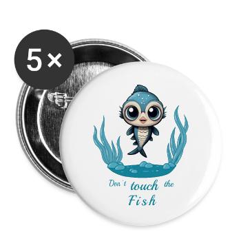 Sweet Fish - Buttons small 1''/25 mm (5-pack) - white - Front