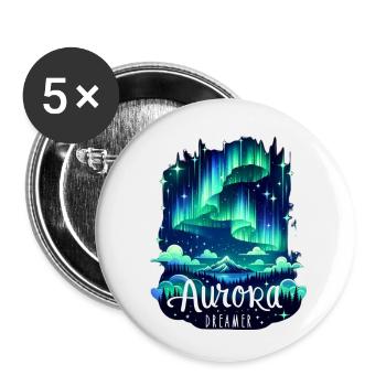 Aurora Dreamer - Buttons small 1''/25 mm (5-pack) - white - Front