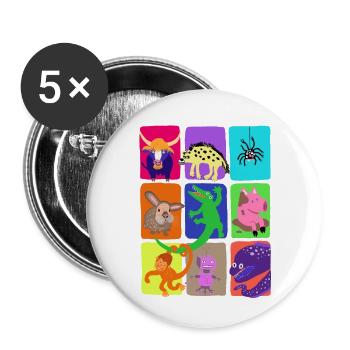 Pet Shop - Buttons small 1''/25 mm (5-pack) - white - Front