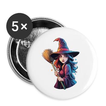 Witch / Magic / Witch Ritual / Fairy Tale / Spell - Buttons small 1''/25 mm (5-pack) - white - Front