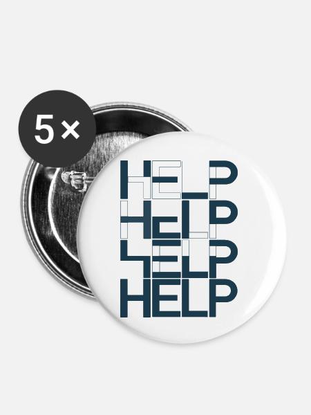 Help - Buttons klein 25 mm (5er Pack) - Weiß