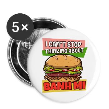 Vietnam Viet Banh Mi pain vietnamien I cadeau - Lot de 5 petits badges (25 mm) - blanc - Devant