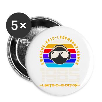 1985 - Buttons klein 25 mm (5er Pack) - Weiß - Vorne