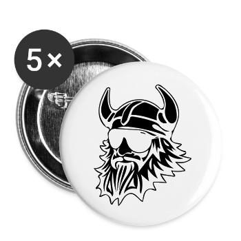 Viking - Lot de 5 petits badges (25 mm) - blanc - Devant