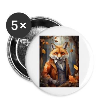 Fuchs - Buttons klein 25 mm (5er Pack) - Weiß - Vorne