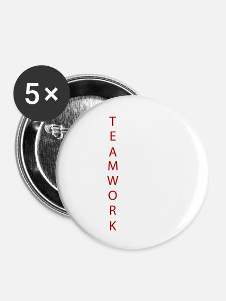 Teamwork - Buttons klein 25 mm (5er Pack) - Weiß