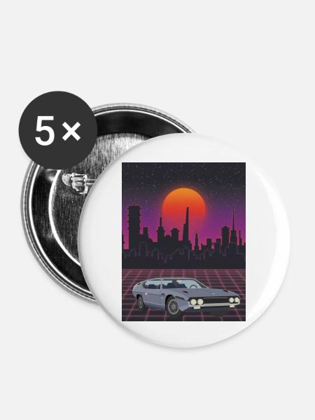 Auto - Buttons klein 25 mm (5er Pack) - Weiß