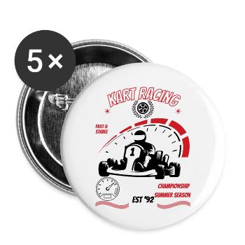 KArt Racing Speed Gauge Graphic - Buttons small 1''/25 mm (5-pack) - white - Front