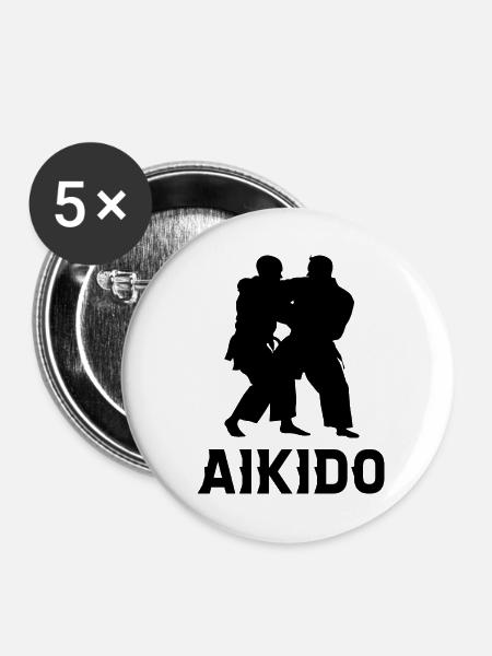 Aikido - Buttons klein 25 mm (5er Pack) - Weiß