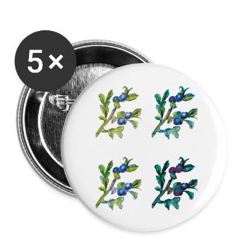 heidelbeere - Buttons klein 25 mm (5er Pack) - Weiß - Vorne