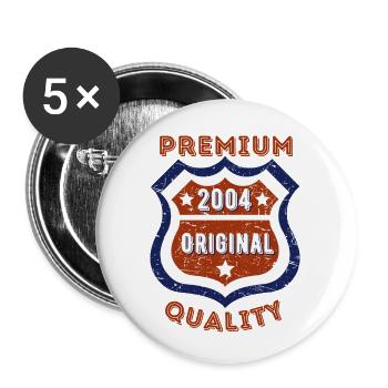 Qualité premium 2004 - Lot de 5 petits badges (25 mm) - blanc - Devant