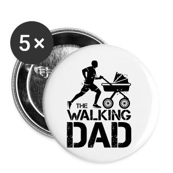 the walking dad buggy running symbol funny icon - Buttons small 1''/25 mm (5-pack) - white - Front