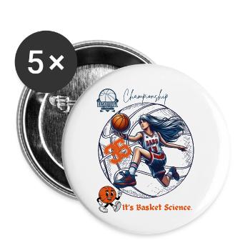 Dynamische Weibliche Basketball-Meisterin Illustration - Buttons klein 25 mm (5er Pack) - Weiß - Vorne