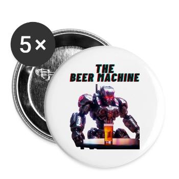 The Beer Machine - Buttons klein 25 mm (5er Pack) - Weiß - Vorne