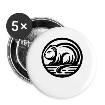 Biber Ureinwohner Amerikanisches Tierkreiszeichen - Buttons klein 25 mm (5er Pack) - Weiß - Vorne