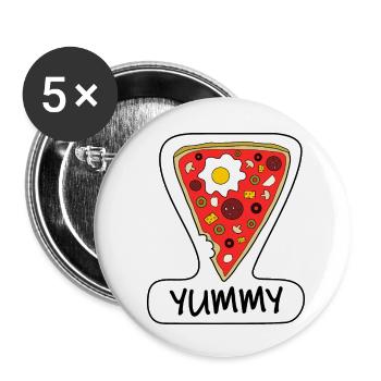 Yummy Sticker - Buttons klein 25 mm (5er Pack) - Weiß - Vorne