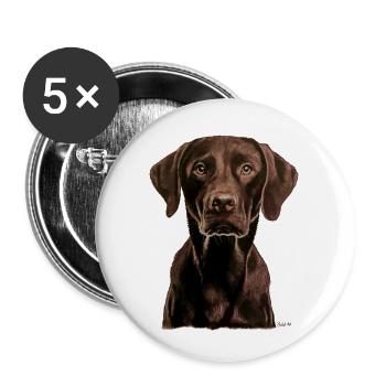 Labrador - Buttons klein 25 mm (5er Pack) - Weiß - Vorne