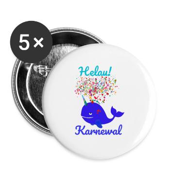 Carnival,Carnival,Whale,Confetti,Helau - Buttons small 1''/25 mm (5-pack) - white - Front