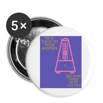 Metronom Beats - Buttons klein 25 mm (5er Pack) - Weiß - Vorne