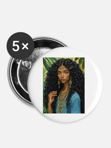 Mädchen im Dschungel - Buttons klein 25 mm (5er Pack) - Weiß