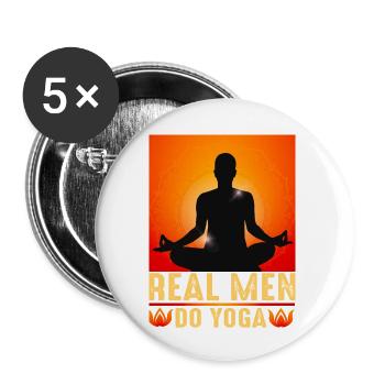yoga, zen, zen attitude - Lot de 5 petits badges (25 mm) - blanc - Devant