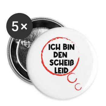 Egal Statement Gleichgültig Ist Mir Wurscht - Buttons klein 25 mm (5er Pack) - Weiß - Vorne
