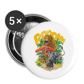 Animals of the Savannah #1 - Buttons small 1''/25 mm (5-pack) - white - Front