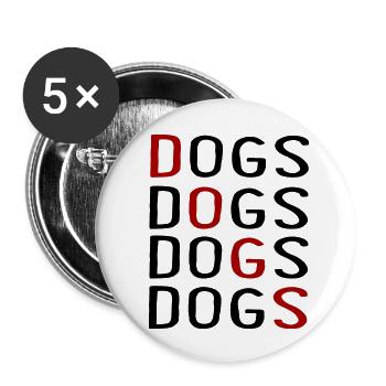 Canine - Lot de 5 petits badges (25 mm) - blanc - Devant