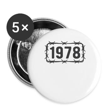 Anniversaire Vintage 1978 fil de fer barbelé - Lot de 5 petits badges (25 mm) - blanc - Devant