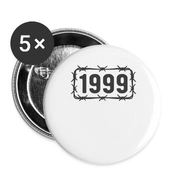 Geburtstag Jahrgang 1999 Stacheldraht - Buttons klein 25 mm (5er Pack) - Weiß - Vorne