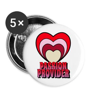 Fournisseur de passion. Pour lui et pour elle. Amoureux tous. - Lot de 5 petits badges (25 mm) - blanc - Devant
