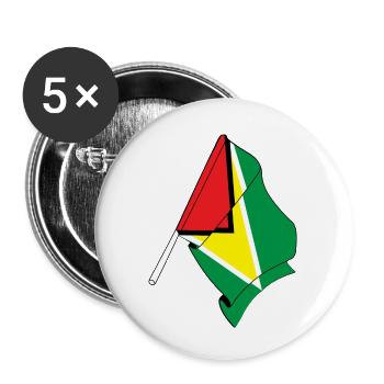 Flag of Guyana - Buttons small 1''/25 mm (5-pack) - white - Front
