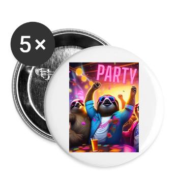 Party - Buttons klein 25 mm (5er Pack) - Weiß - Vorne
