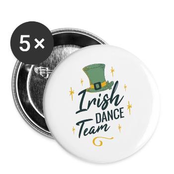 Irish Dance Team - Buttons small 1''/25 mm (5-pack) - white - Front