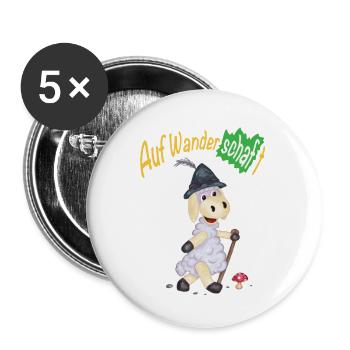 Wanderschaf - Buttons klein 25 mm (5er Pack) - Weiß - Vorne