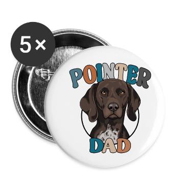 Allemand Pointer à poil court papa chiens chien Wilsigns - Lot de 5 petits badges (25 mm) - blanc - Devant