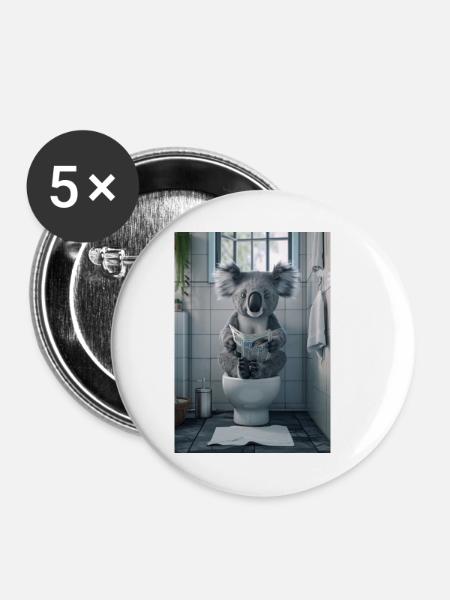 Koalas Neuigkeiten - Buttons klein 25 mm (5er Pack) - Weiß