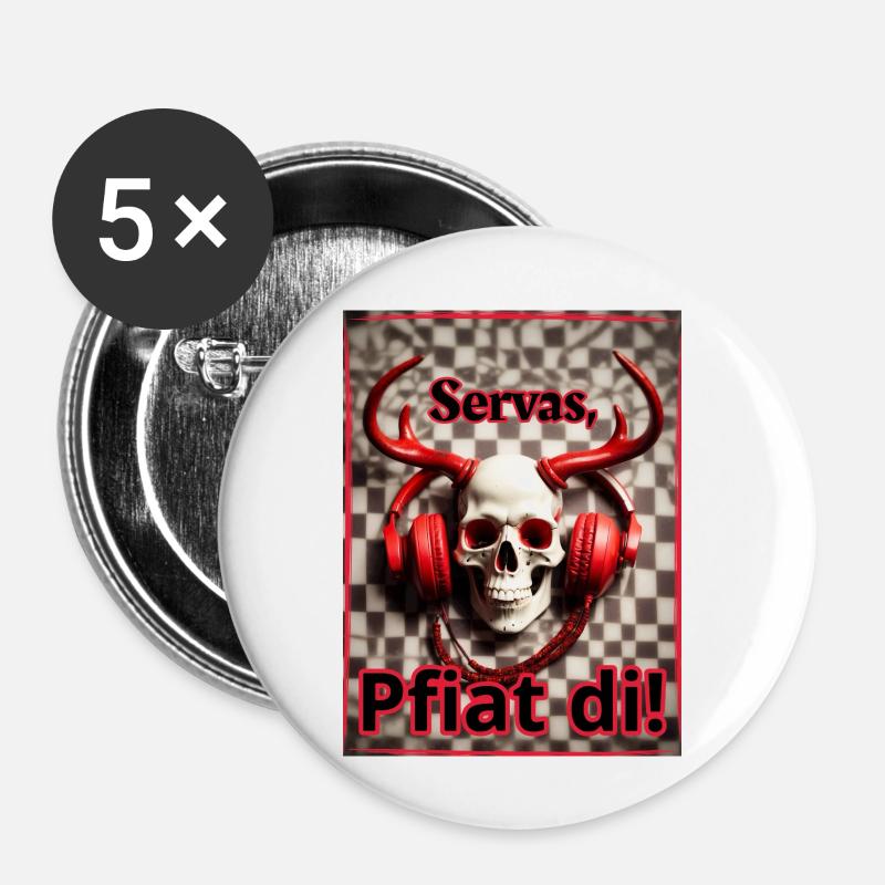 Pfiat di! - Buttons klein 25 mm (5er Pack) - Weiß